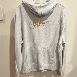 Nike Heather Gray Hoodie with Gold Swoosh